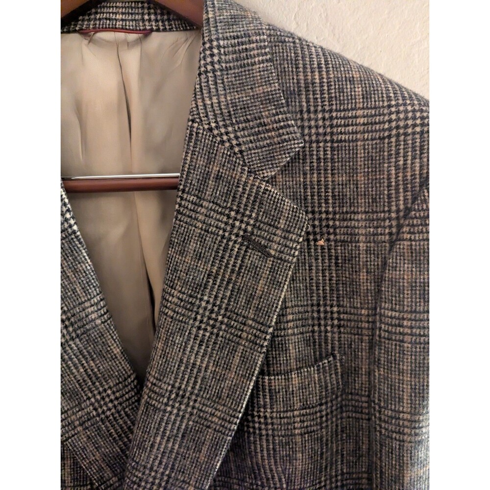 Jos A Bank Camel Hair Glen Plaid Sport Coat Blazer Jacket Brown Tan Men's 38r - Picture 2 of 8